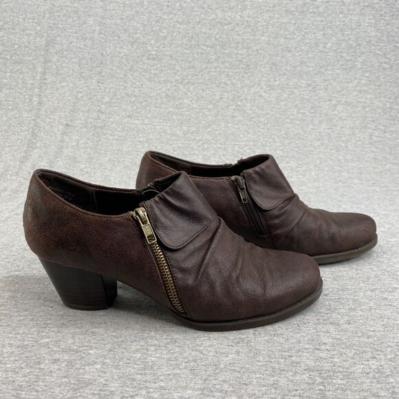 Baretraps Shoes Womens 8.5M Brown Rosamund Ankle Booties Heeled Distressed - Picture 1 of 9